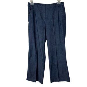 Lifestyle Attitude by Larry Levine Chambray Wide Leg Slacks Women's 12 Trousers